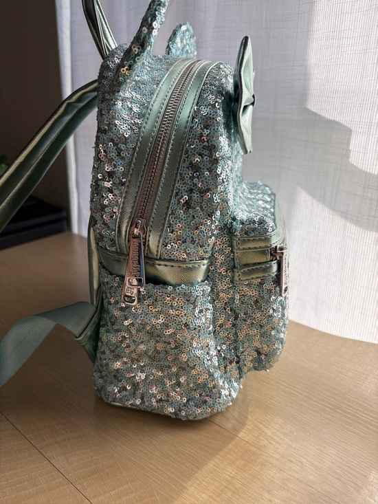 Loungefly Disney Parks Mini Backpack Mini Mouse Sequin Arendelle Aqua Blue Bag